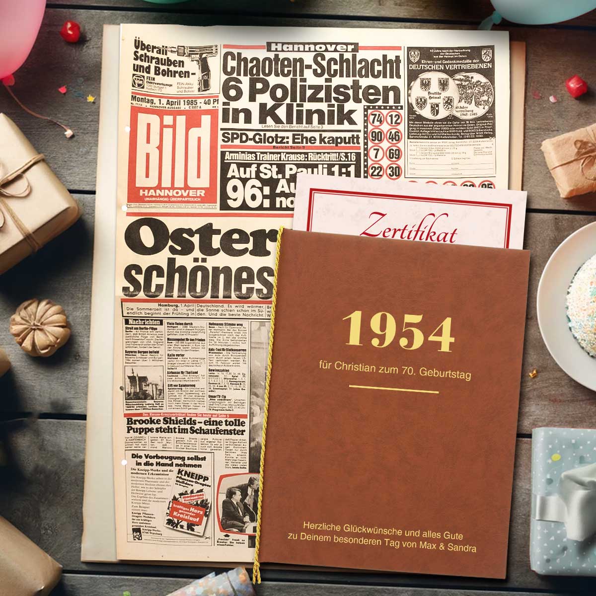 Historische Zeitung mit Personalisierung als Geschenkidee