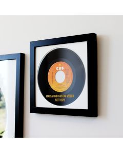 Echte alte Vinyl-Schallplatte klein mit Personalisierung