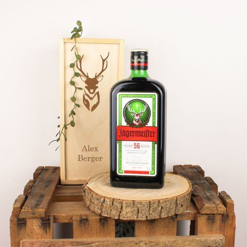 Jägermeister in Geschenkbox mit Gravur
