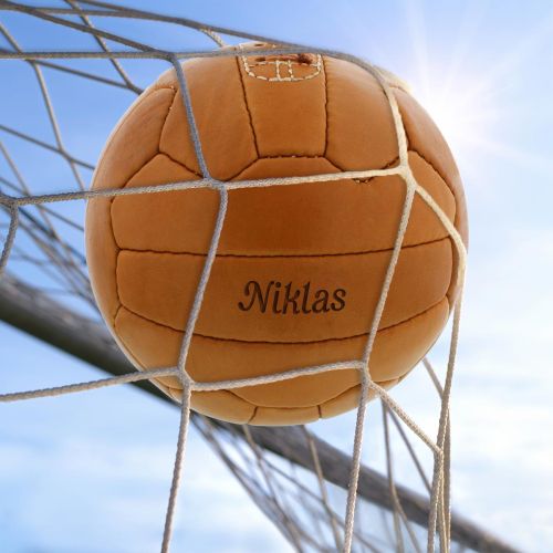 Lederfußball Retro mit Gravur